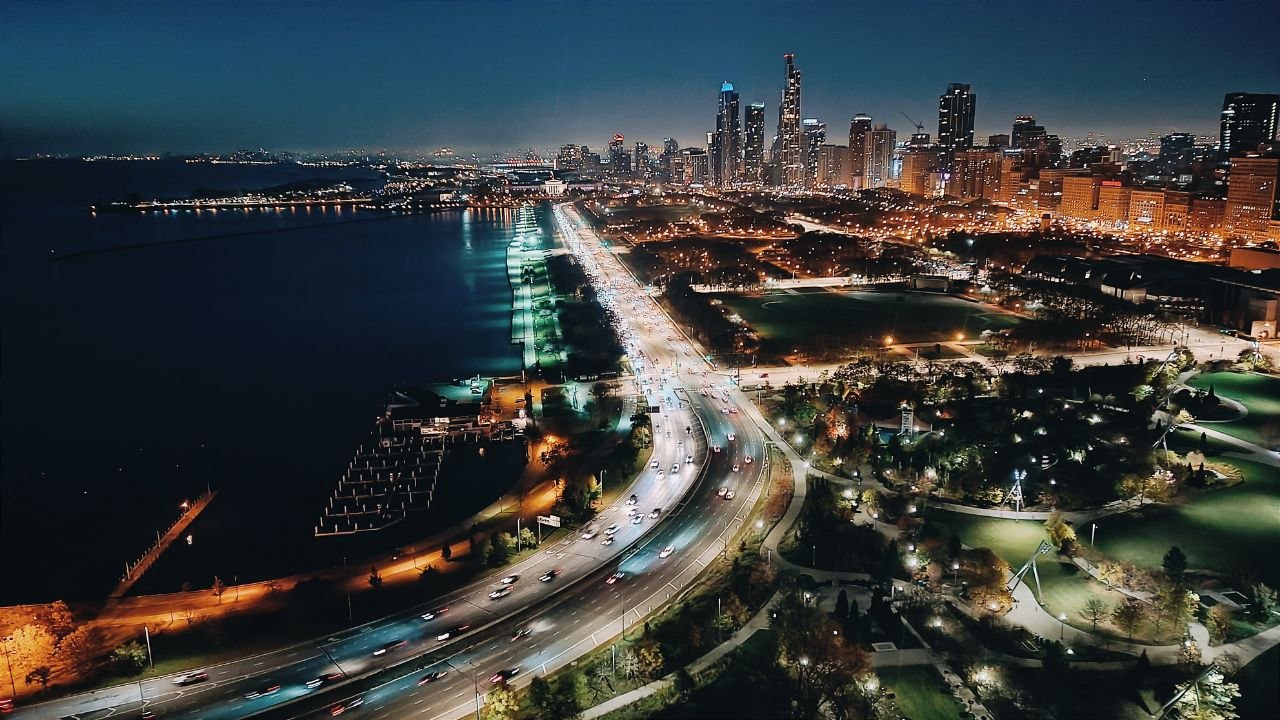 Chicago at Night — From the Rooftop